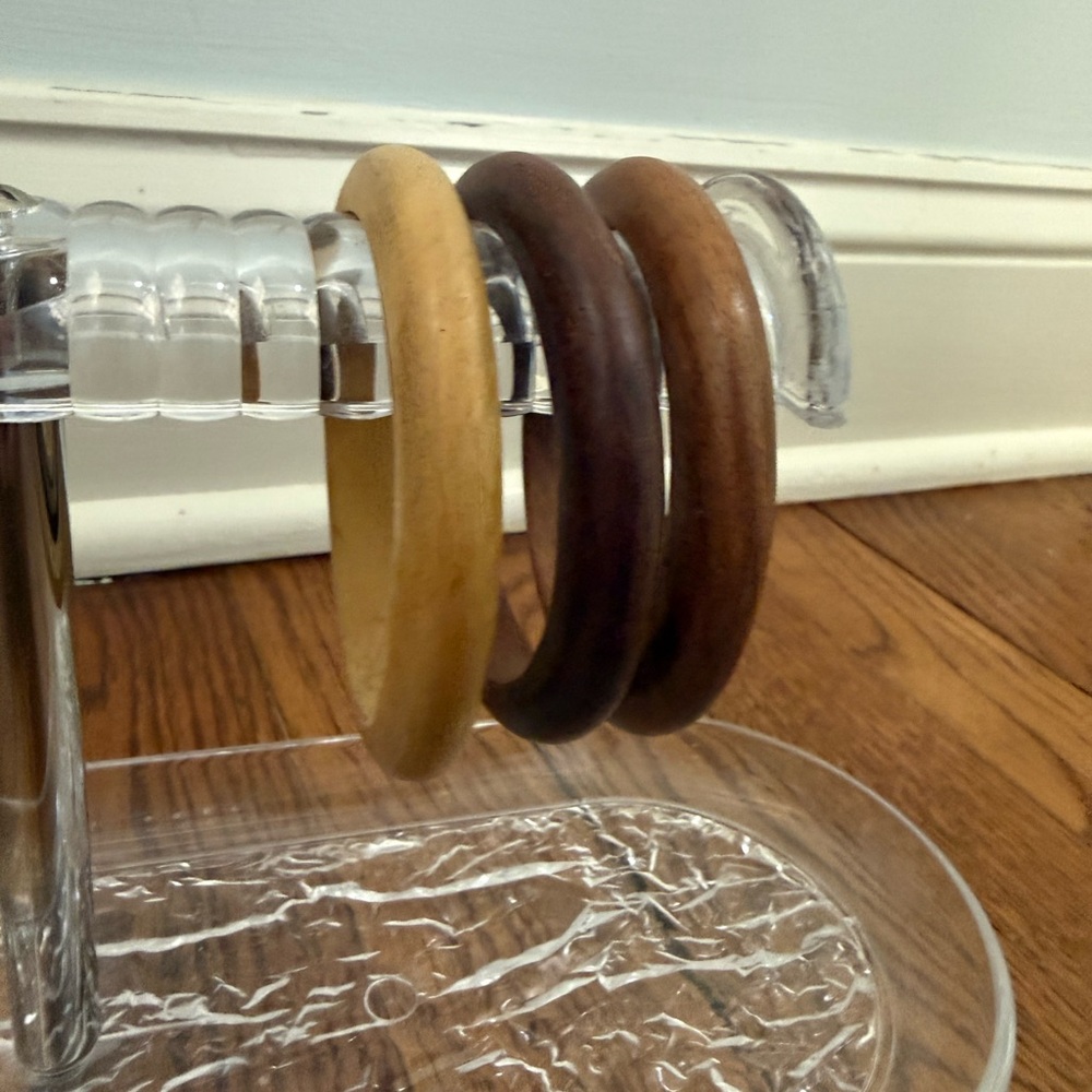 Trio of Natural Wooden Bangles - Picture 7 of 7